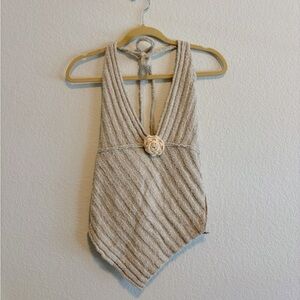 Kimchi Blue Cream Knit Halter Tank